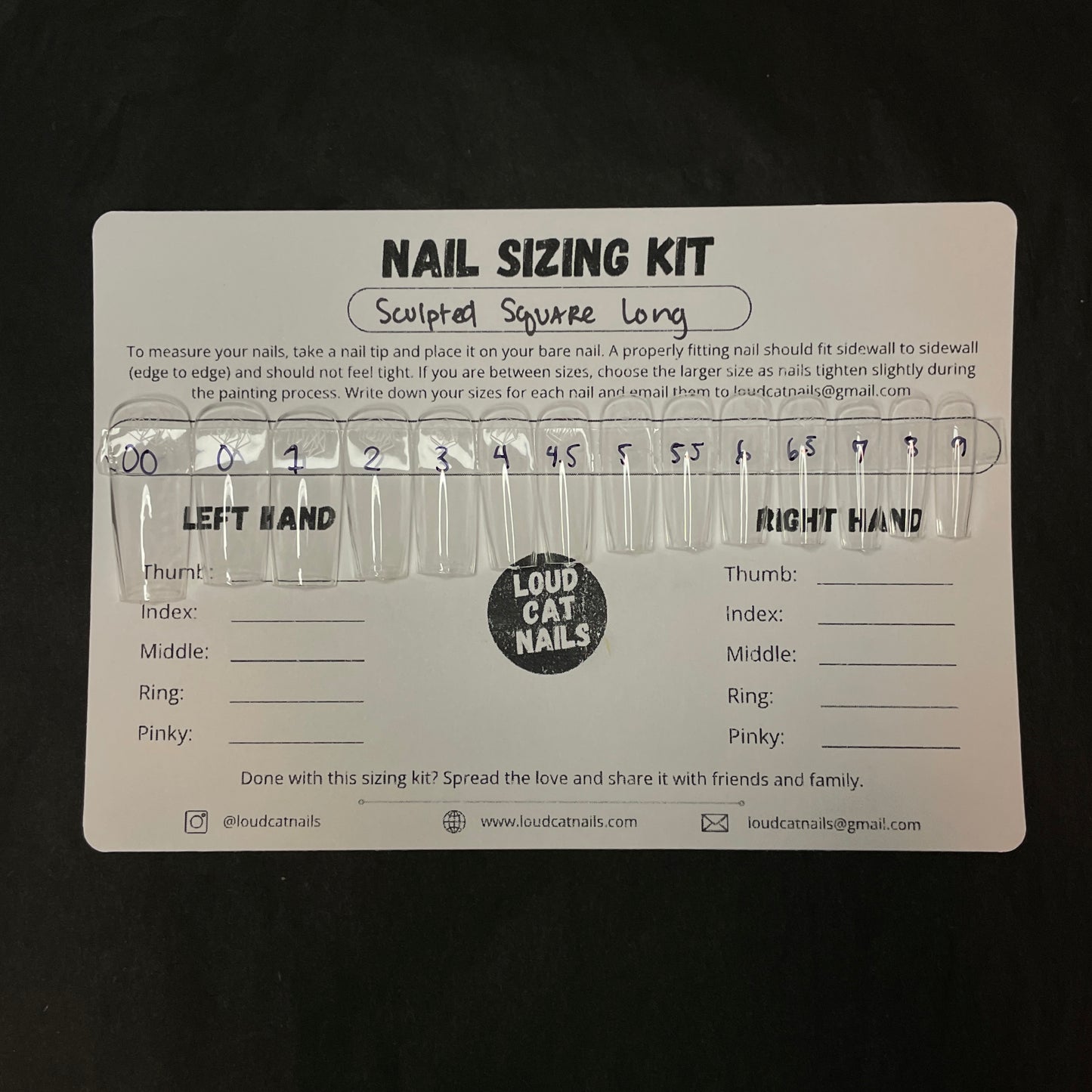 Square long sizing kit