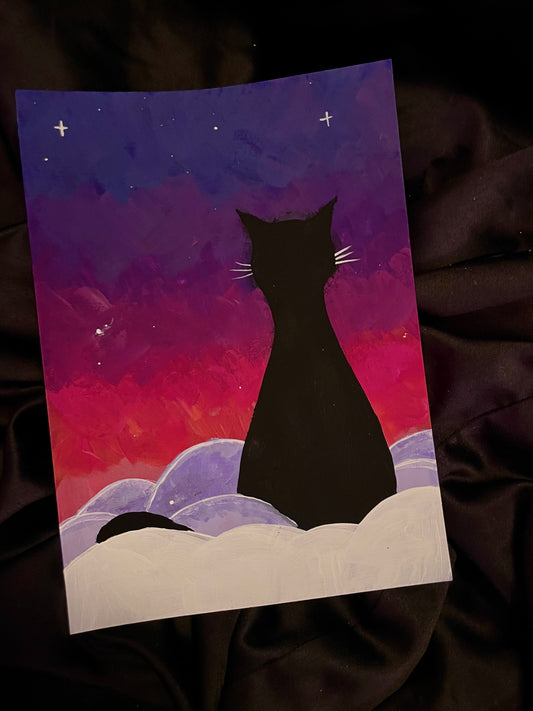 Cloudy cat painting A