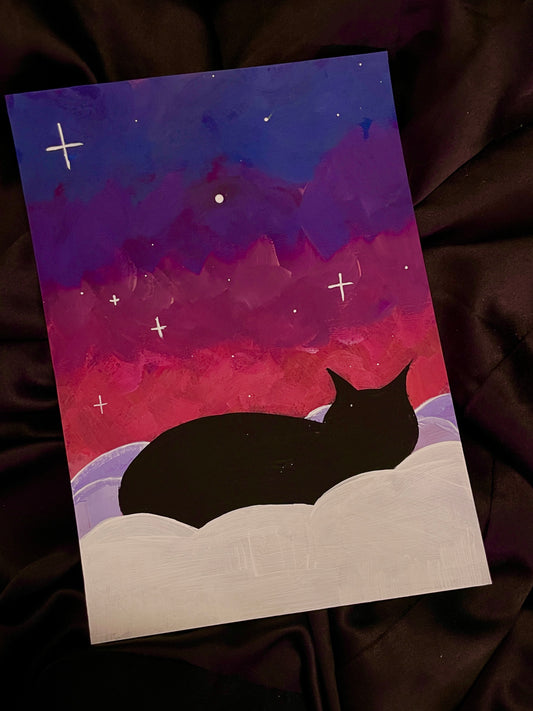 Cloudy cat painting B